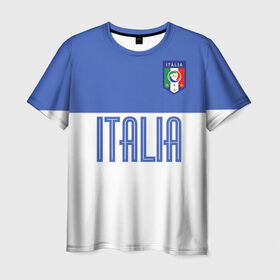 Мужская футболка 3D с принтом Сборная Италии по футболу в Курске, 100% полиэфир | прямой крой, круглый вырез горловины, длина до линии бедер | европы | италия