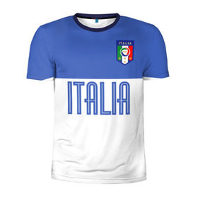 Мужская футболка 3D спортивная с принтом Сборная Италии по футболу в Курске, 100% полиэстер с улучшенными характеристиками | приталенный силуэт, круглая горловина, широкие плечи, сужается к линии бедра | Тематика изображения на принте: европы | италия