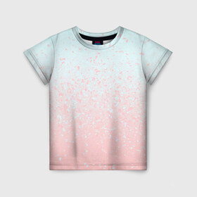 Детская футболка 3D с принтом Pink Blue Gradient в Курске, 100% гипоаллергенный полиэфир | прямой крой, круглый вырез горловины, длина до линии бедер, чуть спущенное плечо, ткань немного тянется | Тематика изображения на принте: blu | gradient | pink | голубое | градиент | розовое