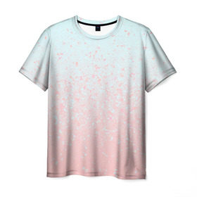 Мужская футболка 3D с принтом Pink Blue Gradient в Курске, 100% полиэфир | прямой крой, круглый вырез горловины, длина до линии бедер | Тематика изображения на принте: blu | gradient | pink | голубое | градиент | розовое