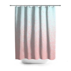 Штора 3D для ванной с принтом Pink Blue Gradient в Курске, 100% полиэстер | плотность материала — 100 г/м2. Стандартный размер — 146 см х 180 см. По верхнему краю — пластиковые люверсы для креплений. В комплекте 10 пластиковых колец | blu | gradient | pink | голубое | градиент | розовое