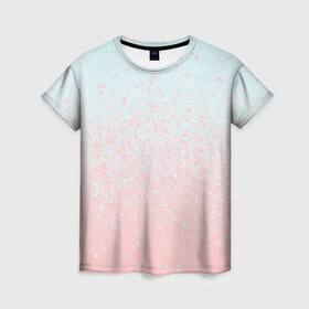 Женская футболка 3D с принтом Pink Blue Gradient в Курске, 100% полиэфир ( синтетическое хлопкоподобное полотно) | прямой крой, круглый вырез горловины, длина до линии бедер | blu | gradient | pink | голубое | градиент | розовое