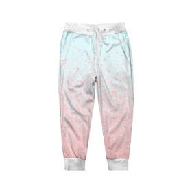 Детские брюки 3D с принтом Pink Blue Gradient в Курске, 100% полиэстер | манжеты по низу, эластичный пояс регулируется шнурком, по бокам два кармана без застежек, внутренняя часть кармана из мелкой сетки | blu | gradient | pink | голубое | градиент | розовое