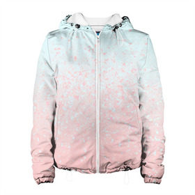 Женская куртка 3D с принтом Pink Blue Gradient в Курске, ткань верха — 100% полиэстер, подклад — флис | прямой крой, подол и капюшон оформлены резинкой с фиксаторами, два кармана без застежек по бокам, один большой потайной карман на груди. Карман на груди застегивается на липучку | blu | gradient | pink | голубое | градиент | розовое
