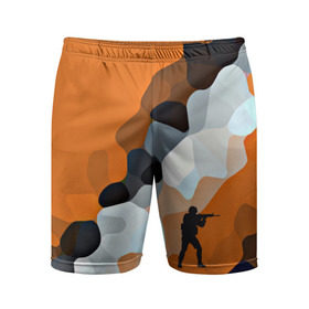 Мужские шорты 3D спортивные с принтом CS GO Asiimov camouflage в Курске,  |  | counter strike | камуфляж