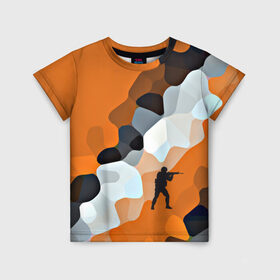 Детская футболка 3D с принтом CS GO Asiimov camouflage в Курске, 100% гипоаллергенный полиэфир | прямой крой, круглый вырез горловины, длина до линии бедер, чуть спущенное плечо, ткань немного тянется | counter strike | камуфляж