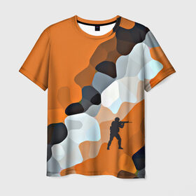 Мужская футболка 3D с принтом CS GO Asiimov camouflage в Курске, 100% полиэфир | прямой крой, круглый вырез горловины, длина до линии бедер | counter strike | камуфляж