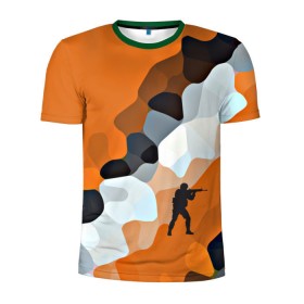 Мужская футболка 3D спортивная с принтом CS GO Asiimov camouflage в Курске, 100% полиэстер с улучшенными характеристиками | приталенный силуэт, круглая горловина, широкие плечи, сужается к линии бедра | counter strike | камуфляж
