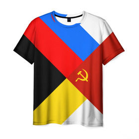 Мужская футболка 3D с принтом Вечная Россия в Курске, 100% полиэфир | прямой крой, круглый вырез горловины, длина до линии бедер | патриот | россия | русь | триколор | флаг | я русский
