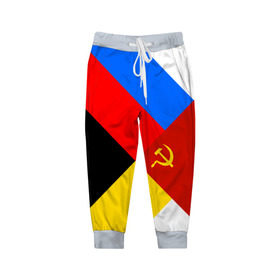 Детские брюки 3D с принтом Вечная Россия в Курске, 100% полиэстер | манжеты по низу, эластичный пояс регулируется шнурком, по бокам два кармана без застежек, внутренняя часть кармана из мелкой сетки | патриот | россия | русь | триколор | флаг | я русский