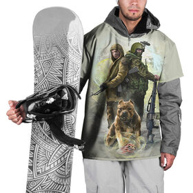 Накидка на куртку 3D с принтом Солдаты и собака в Курске, 100% полиэстер |  | 