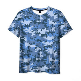 Мужская футболка 3D с принтом Камуфляж в Курске, 100% полиэфир | прямой крой, круглый вырез горловины, длина до линии бедер | Тематика изображения на принте: camo | авиация | ввс | камо | самолёты | синий