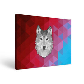 Холст прямоугольный с принтом Полигональный волк в Курске, 100% ПВХ |  | волк | полигоны