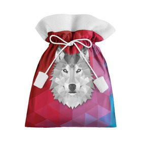 Подарочный 3D мешок с принтом Полигональный волк в Курске, 100% полиэстер | Размер: 29*39 см | волк | полигоны