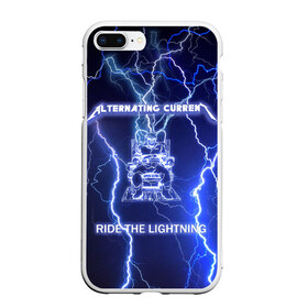 Чехол для iPhone 7Plus/8 Plus матовый с принтом Metallica - Ride the Lightning в Курске, Силикон | Область печати: задняя сторона чехла, без боковых панелей | album | metal | metallica | ride the lightning | rock | альбом | метал | металлика | молния | рок