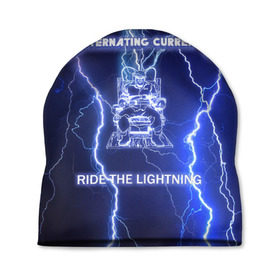 Шапка 3D с принтом Metallica - Ride the Lightning в Курске, 100% полиэстер | универсальный размер, печать по всей поверхности изделия | album | metal | metallica | ride the lightning | rock | альбом | метал | металлика | молния | рок