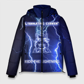 Мужская зимняя куртка 3D с принтом Metallica - Ride the Lightning в Курске, верх — 100% полиэстер; подкладка — 100% полиэстер; утеплитель — 100% полиэстер | длина ниже бедра, свободный силуэт Оверсайз. Есть воротник-стойка, отстегивающийся капюшон и ветрозащитная планка. 

Боковые карманы с листочкой на кнопках и внутренний карман на молнии. | album | metal | metallica | ride the lightning | rock | альбом | метал | металлика | молния | рок