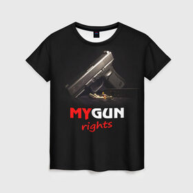 Женская футболка 3D с принтом Мой пистолет прав. в Курске, 100% полиэфир ( синтетическое хлопкоподобное полотно) | прямой крой, круглый вырез горловины, длина до линии бедер | армия | оружие | пистолет | силовые структуры