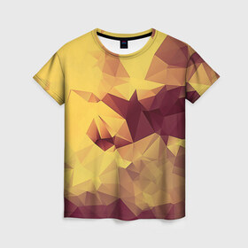 Женская футболка 3D с принтом Polygonal в Курске, 100% полиэфир ( синтетическое хлопкоподобное полотно) | прямой крой, круглый вырез горловины, длина до линии бедер | паттерн | полигоны | треугольники