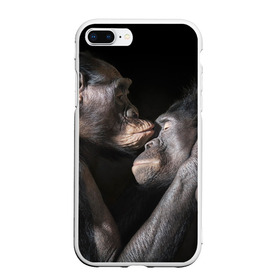 Чехол для iPhone 7Plus/8 Plus матовый с принтом Шимпанзе в Курске, Силикон | Область печати: задняя сторона чехла, без боковых панелей | chimps | family | feelings | kiss | monkeys | primates | любовь | обезьяны | поцелуй | приматы | семья | чувства | шимпанзе