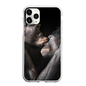 Чехол для iPhone 11 Pro Max матовый с принтом Шимпанзе в Курске, Силикон |  | chimps | family | feelings | kiss | monkeys | primates | любовь | обезьяны | поцелуй | приматы | семья | чувства | шимпанзе