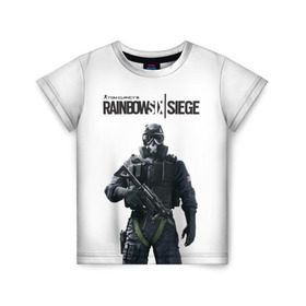 Детская футболка 3D с принтом Rainbow Six Siege в Курске, 100% гипоаллергенный полиэфир | прямой крой, круглый вырез горловины, длина до линии бедер, чуть спущенное плечо, ткань немного тянется | rainbow six | tom clancy’s