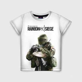 Детская футболка 3D с принтом Rainbow Six Siege в Курске, 100% гипоаллергенный полиэфир | прямой крой, круглый вырез горловины, длина до линии бедер, чуть спущенное плечо, ткань немного тянется | Тематика изображения на принте: rainbow six | tom clancy’s