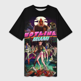 Платье-футболка 3D с принтом Hotline Miami 17 в Курске,  |  | game | hotline miami | hotlinemiami | игры | майями | хотлайн | хотланй майами