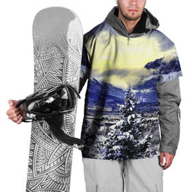 Накидка на куртку 3D с принтом Сибирь в Курске, 100% полиэстер |  | Тематика изображения на принте: деревья | зима | зимний | природа | север