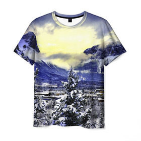 Мужская футболка 3D с принтом Сибирь в Курске, 100% полиэфир | прямой крой, круглый вырез горловины, длина до линии бедер | деревья | зима | зимний | природа | север