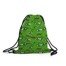 Рюкзак-мешок 3D с принтом Sad frogs в Курске, 100% полиэстер | плотность ткани — 200 г/м2, размер — 35 х 45 см; лямки — толстые шнурки, застежка на шнуровке, без карманов и подкладки | frog | грустная | жаба | мем | мемы