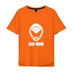 Мужская футболка хлопок Oversize с принтом Doom 4 Head Doom Marine в Курске, 100% хлопок | свободный крой, круглый ворот, “спинка” длиннее передней части | Тематика изображения на принте: demon | doom | hell | дум
