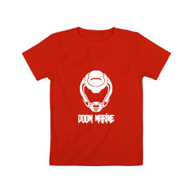 Детская футболка хлопок с принтом Doom 4 Head Doom Marine в Курске, 100% хлопок | круглый вырез горловины, полуприлегающий силуэт, длина до линии бедер | demon | doom | hell | дум