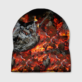 Шапка 3D с принтом Уголь в Курске, 100% полиэстер | универсальный размер, печать по всей поверхности изделия | костер | огонь | пожар | уголь
