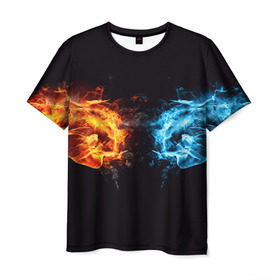 Мужская футболка 3D с принтом Кулаки в Курске, 100% полиэфир | прямой крой, круглый вырез горловины, длина до линии бедер | Тематика изображения на принте: вода | кулаки | огонь | руки