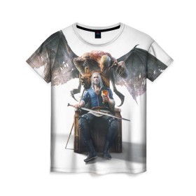 Женская футболка 3D с принтом The Witcher в Курске, 100% полиэфир ( синтетическое хлопкоподобное полотно) | прямой крой, круглый вырез горловины, длина до линии бедер | witcher | ведьмак | геральт