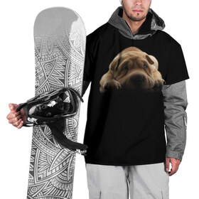 Накидка на куртку 3D с принтом Щенок Sharpey в Курске, 100% полиэстер |  | кутёнок | прикольные картинки | собака | шарпей | щенок