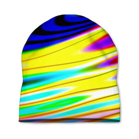Шапка 3D с принтом Волны красок в Курске, 100% полиэстер | универсальный размер, печать по всей поверхности изделия | Тематика изображения на принте: разводы | цветной | яркий