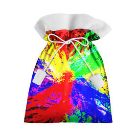 Подарочный 3D мешок с принтом Взрыв цветов в Курске, 100% полиэстер | Размер: 29*39 см | Тематика изображения на принте: брызги | краски | разноцветный | яркий