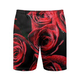 Мужские шорты 3D спортивные с принтом Розы в Курске,  |  | алый | красный | роса | фото | цветы