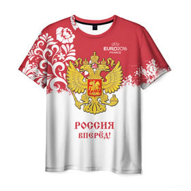 Мужская футболка 3D с принтом Euro 2016 (Russia) в Курске, 100% полиэфир | прямой крой, круглый вырез горловины, длина до линии бедер | евро 2016