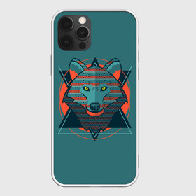 Чехол для iPhone 12 Pro Max с принтом Волк в Курске, Силикон |  | Тематика изображения на принте: арт | волк | глаза | искусство | красный | синий | стилизация | треугольники | цвет