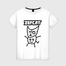 Женская футболка хлопок с принтом Zef cat (Die Antwoord) в Курске, 100% хлопок | прямой крой, круглый вырез горловины, длина до линии бедер, слегка спущенное плечо | cat | die antwoord | zef