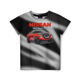 Детская футболка 3D с принтом Nissan - лучшая машина в Курске, 100% гипоаллергенный полиэфир | прямой крой, круглый вырез горловины, длина до линии бедер, чуть спущенное плечо, ткань немного тянется | nissan | авто | автомобиль | ниссан