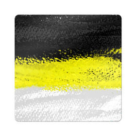 Магнит виниловый Квадрат с принтом Имперский флаг России 1858года в Курске, полимерный материал с магнитным слоем | размер 9*9 см, закругленные углы | белый | гербовый флаг российской империи | золотой | имперский флаг | черный