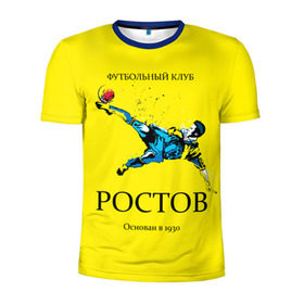 Мужская футболка 3D спортивная с принтом ФК Ростов в Курске, 100% полиэстер с улучшенными характеристиками | приталенный силуэт, круглая горловина, широкие плечи, сужается к линии бедра | ростов