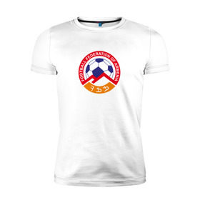 Мужская футболка премиум с принтом Сборная Армении по футболу в Курске, 92% хлопок, 8% лайкра | приталенный силуэт, круглый вырез ворота, длина до линии бедра, короткий рукав | армения | ереван