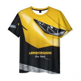 Мужская футболка 3D с принтом Lamborghini the best в Курске, 100% полиэфир | прямой крой, круглый вырез горловины, длина до линии бедер | Тематика изображения на принте: авто | автомобиль | ламборгини