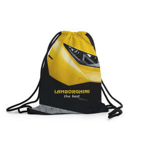 Рюкзак-мешок 3D с принтом Lamborghini the best в Курске, 100% полиэстер | плотность ткани — 200 г/м2, размер — 35 х 45 см; лямки — толстые шнурки, застежка на шнуровке, без карманов и подкладки | авто | автомобиль | ламборгини