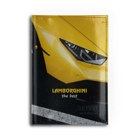Обложка для автодокументов с принтом Lamborghini the best в Курске, натуральная кожа |  размер 19,9*13 см; внутри 4 больших “конверта” для документов и один маленький отдел — туда идеально встанут права | авто | автомобиль | ламборгини